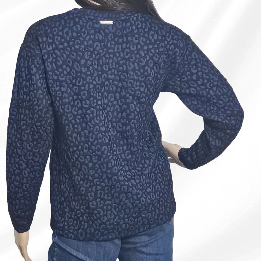 2/$50 Michael Kors Jacquard Cat Print Top Petite NWT